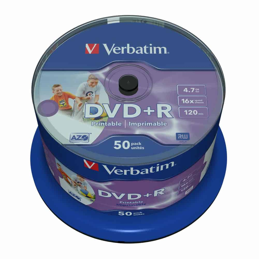 DVD+R Full Face Printable Disc Blank Media from Verbatim